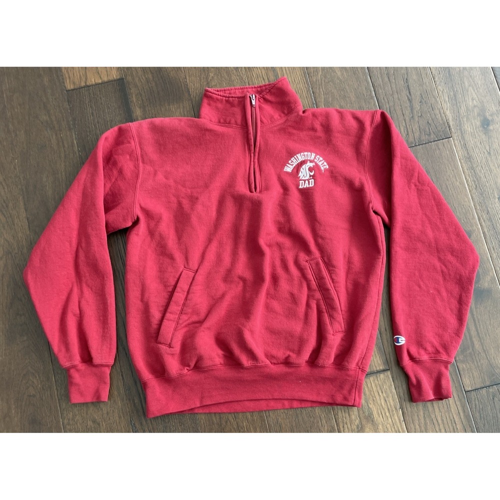 Vintage Washington State Dad Cougars 1/4 Zip Jacket Sz Medium NCAA